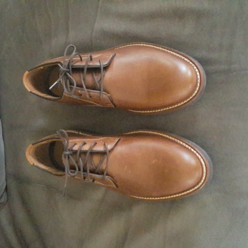 Johnston & Murphy Upton Plain Toe Tan Oiled Full Grain Oxford